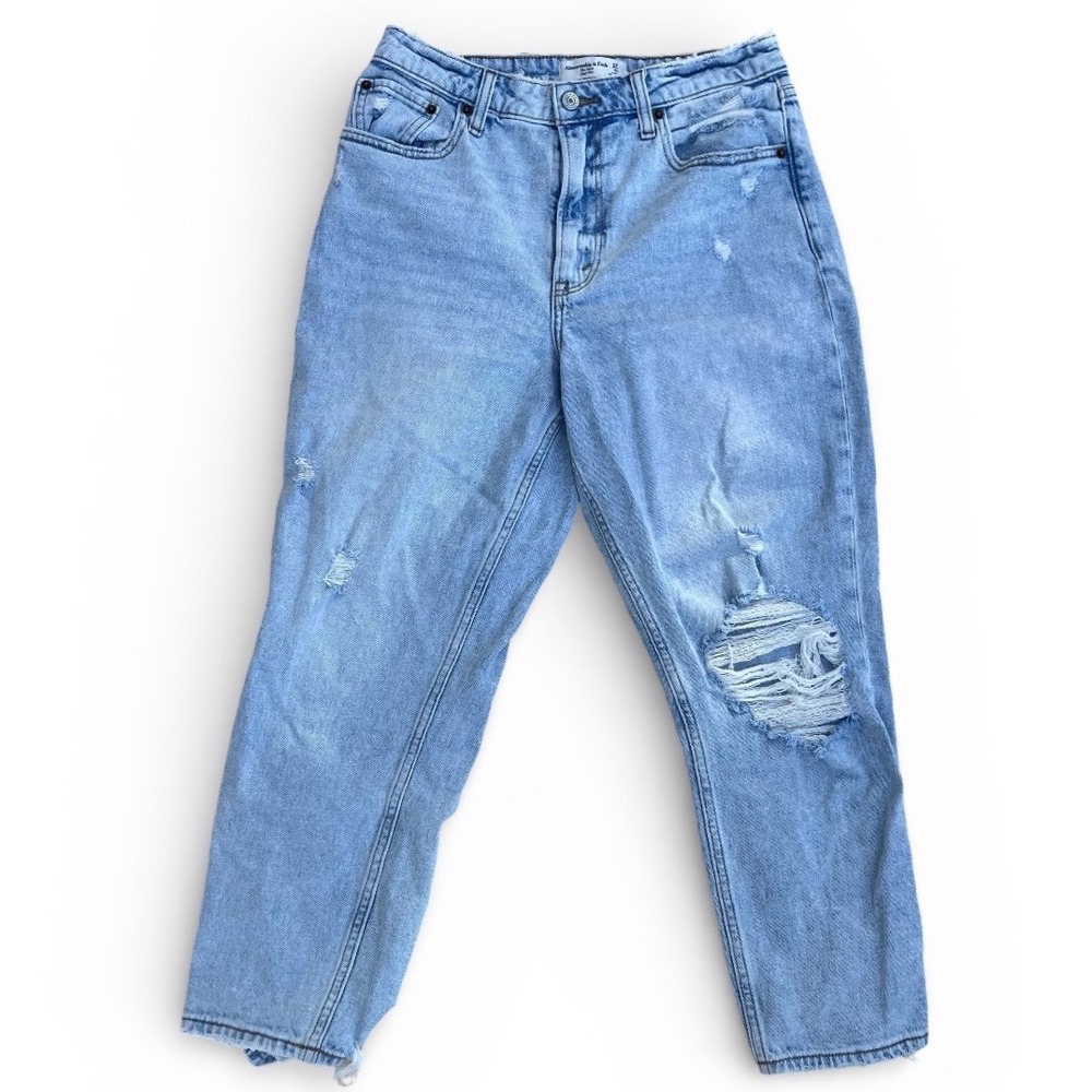 Abercrombie & Fitch Curve Love The Mom High Rise Light Wash Jean 27/4S - Picture 4 of 4